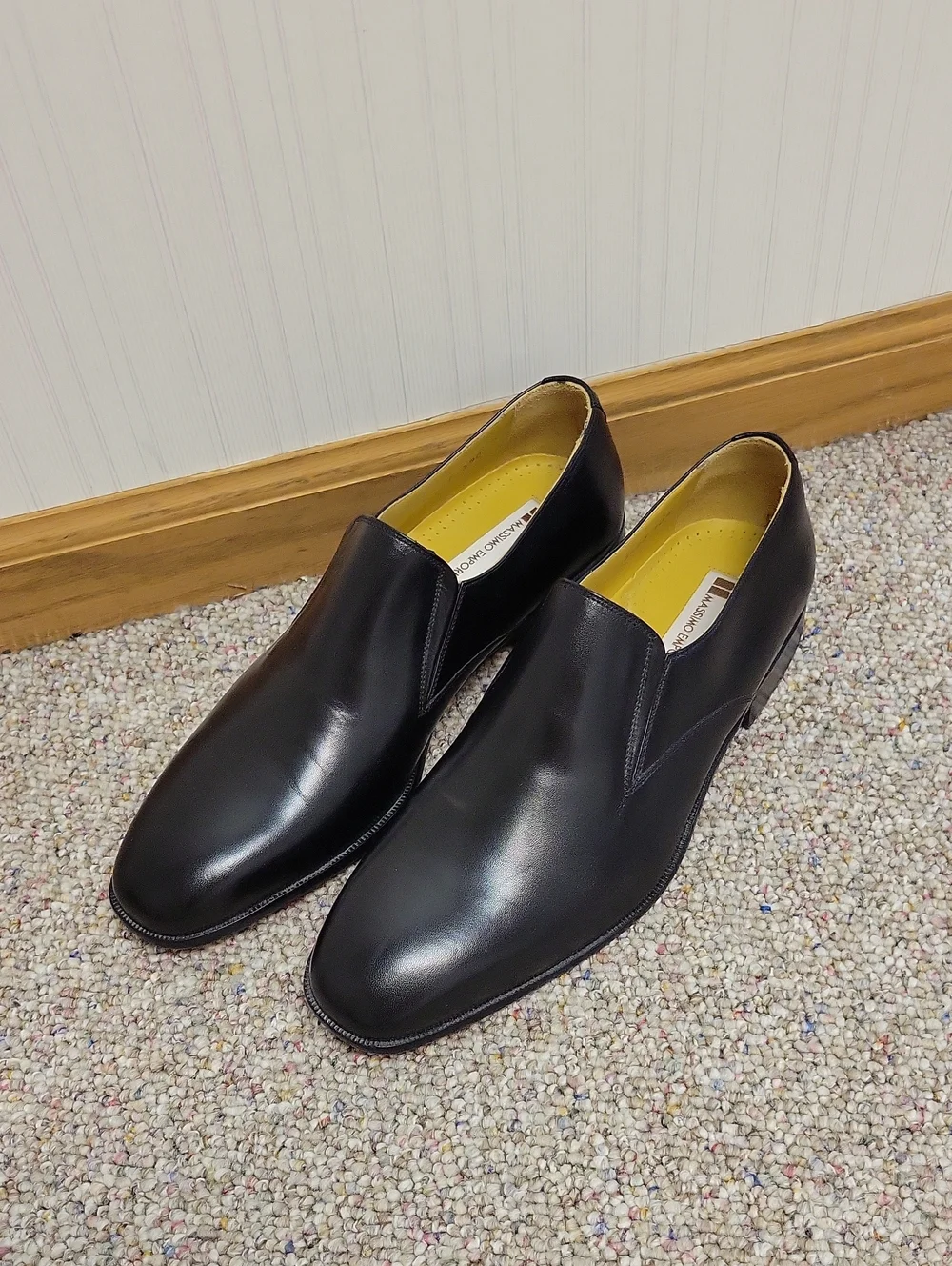 Massimo Emporio Black Slip-On Men's Dress Shoes New 10.5 Office Old Money